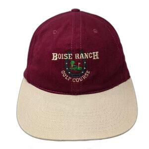 Town Talk Baseball Cap Red Beige OS Boise Ranch Golf Scramble Champion Hat USA